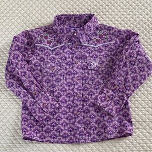 Cowgirl Hardware Toddler Western style shirt Pearlized snaps embroidered size 2T